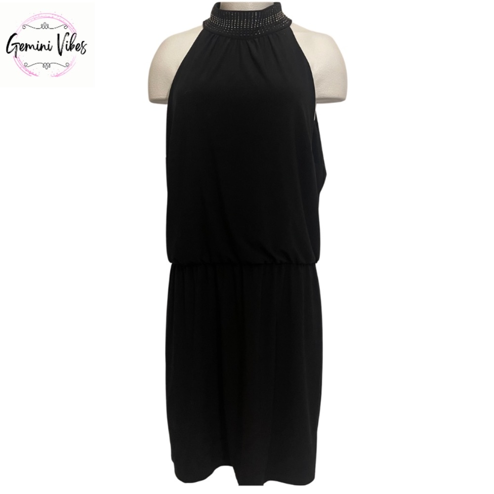 WHITE HOUSE BLACK MARKET  Halter Embellished Neckline Midi Dress Size Large